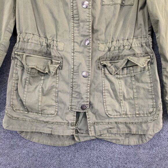 Marrakech Women's Full Zip Military Utility Jacket Green XS Long Sleeve Pockets - Picture 4 of 13